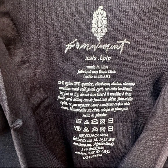 FREE PEOPLE MOVEMENT Bra Women XS/S Good Karma Square Neck Black‎ - Picture 4 of 4